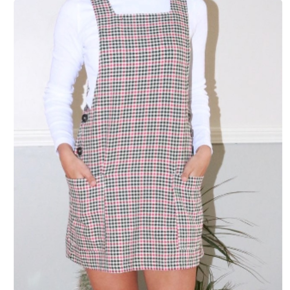 Urban Outfitters Red and Black Checkered Dress